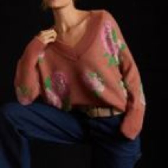 Anthropologie Sweaters - Drop Shoulder V-Neck Sweater